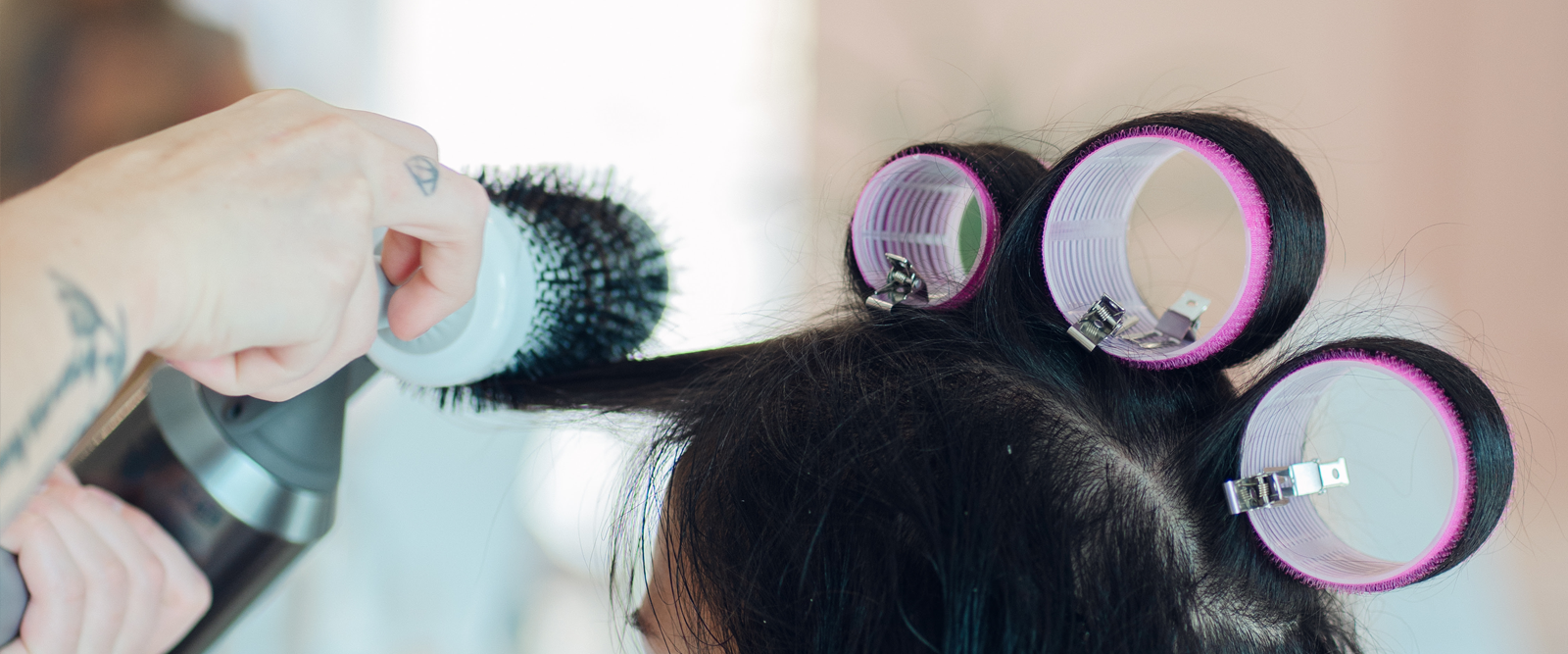 Shine Blow Dry Bar image of little girl getting hair styled